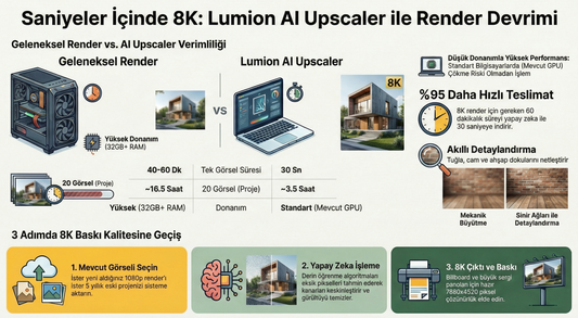 Saniyeler İçinde 8K Çözünürlük: Lumion AI Upscaler ile Render Devrimi